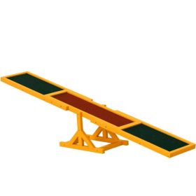 Wooden Dog Agility Seesaw, Training And Exercise Equipment, Weather Resistant, 71  L, Natural