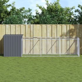 Dog House Anthracite Galvanized Steel 43.3 x 159.4 x 43.3 in