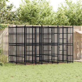 Dog Kennel Black Powder-coated Steel Durable Dog Kennel