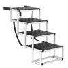 Dog Stair for Cars, Wide 4-step Dog Car Steps, Folding Dog Car Ramp with Nonslip Surface, Portable Pet Steps Lightweight Aluminum for Car