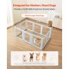 Dog Whelping Box, 76x49x30 in Plastic Dog Whelping Pen for Large Sized Dogs, Waterproof Puppy Playpen with Transparent Windows & Door Lock
