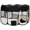 Dog Playpen Black and cream Polyester and steel Medium Foldable