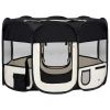 Dog Playpen Black and cream Polyester and steel Medium Foldable