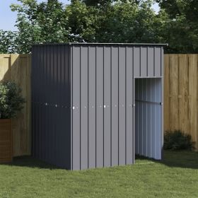 Dog House Anthracite Galvanized Steel Large Durable Dog House (Color: Anthracite)
