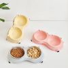 Macaron Pink Dual Stainless Steel Pet Bowls, 600ml Each, Non-Slip, Dishwasher Safe for Small-Medium Pets